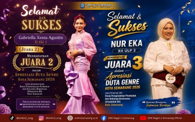 Torehkan Prestasi Gemilang! Dua Siswi SMK Negeri 2 Semarang Berhasil Borong Juara pada Apresiasi  Duta GenRe Kota Semarang Tahun 2026